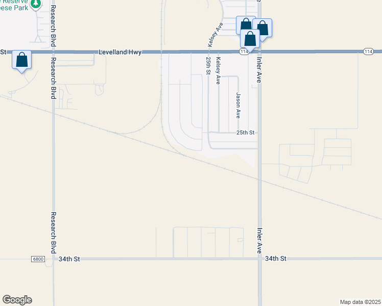 map of restaurants, bars, coffee shops, grocery stores, and more near Kelsey in Lubbock