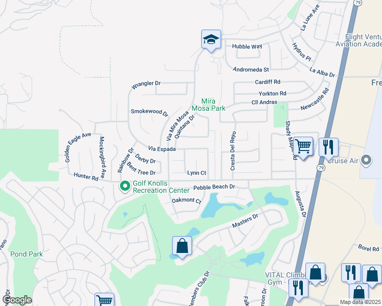 map of restaurants, bars, coffee shops, grocery stores, and more near 37913 ORLANA Court in Murrieta