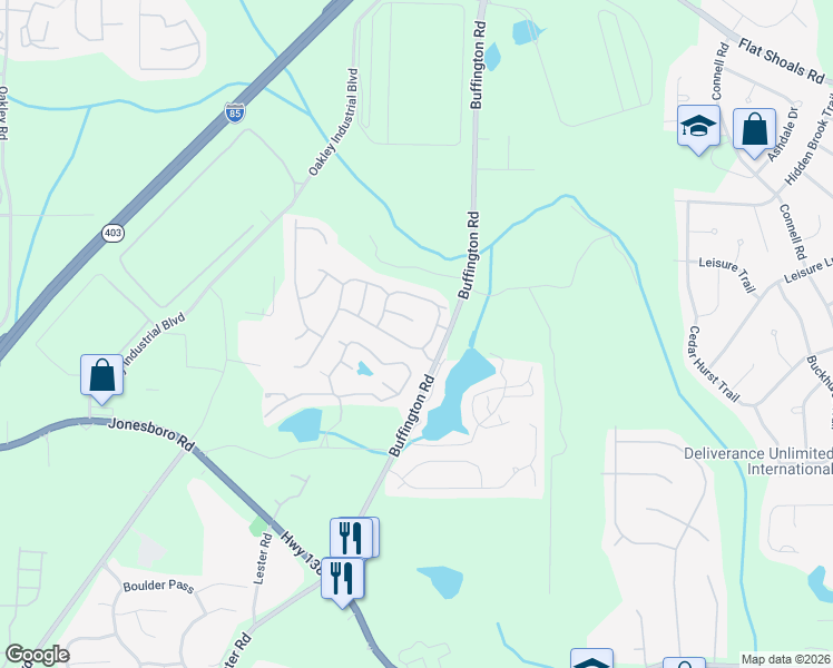 map of restaurants, bars, coffee shops, grocery stores, and more near 5515 Village Trace in Union City