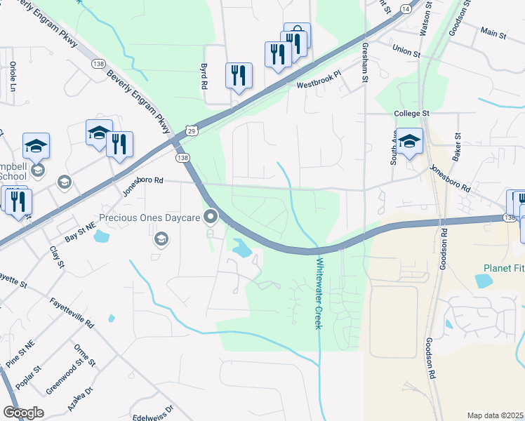 map of restaurants, bars, coffee shops, grocery stores, and more near Crimson Drive in Union City