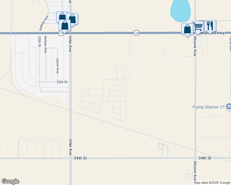 map of restaurants, bars, coffee shops, grocery stores, and more near 19TH Villa Drive in Lubbock