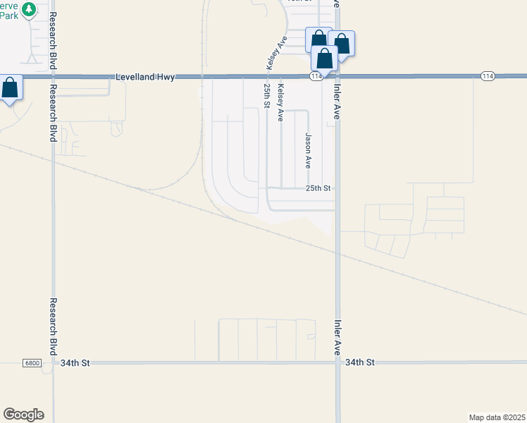 map of restaurants, bars, coffee shops, grocery stores, and more near 2028 Kelsey in Lubbock