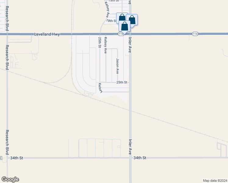 map of restaurants, bars, coffee shops, grocery stores, and more near 8853-8899 25th Street in Lubbock