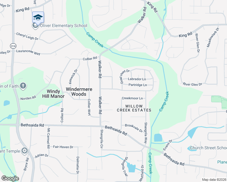 map of restaurants, bars, coffee shops, grocery stores, and more near 1376 Quail Hunt Drive in Riverdale