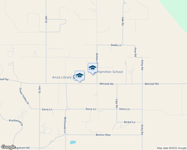 map of restaurants, bars, coffee shops, grocery stores, and more near 57550 Mitchell Road in Anza