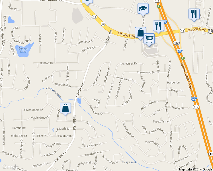 map of restaurants, bars, coffee shops, grocery stores, and more near 6716 Bedford Road in Rex