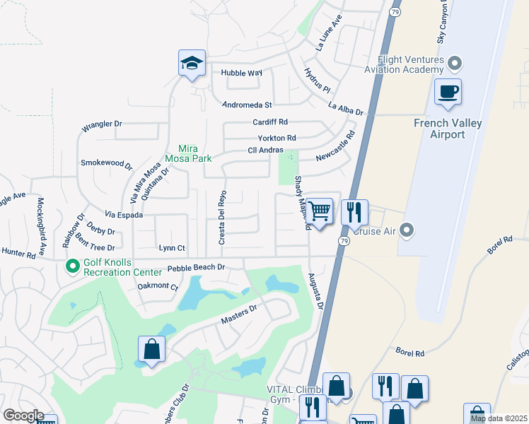 map of restaurants, bars, coffee shops, grocery stores, and more near 37816 Sea Pines Court in Murrieta