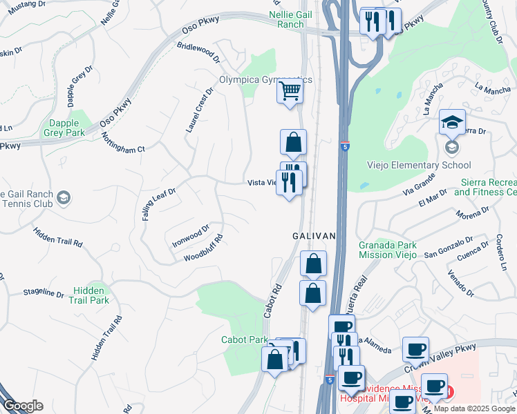 map of restaurants, bars, coffee shops, grocery stores, and more near 25951 Cedarbluff Terrace in Laguna Hills