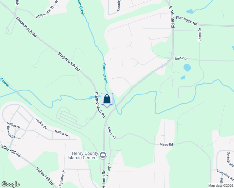map of restaurants, bars, coffee shops, grocery stores, and more near 905 East Atlanta Road in Stockbridge