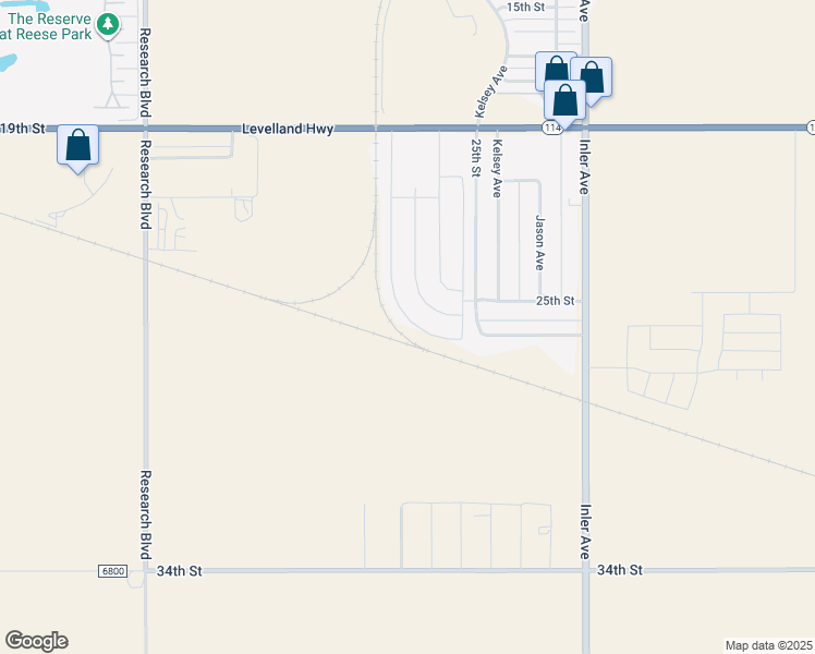 map of restaurants, bars, coffee shops, grocery stores, and more near 2022-2028 Kelsey in Lubbock