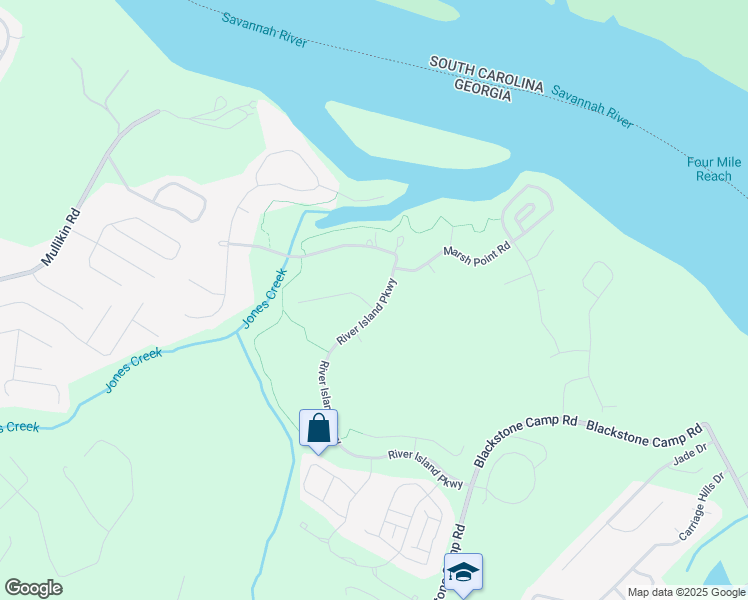 map of restaurants, bars, coffee shops, grocery stores, and more near 1559 River Island Parkway in Evans