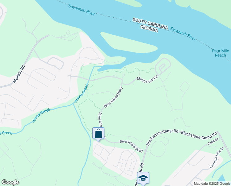 map of restaurants, bars, coffee shops, grocery stores, and more near 1559 River Island Parkway in Evans