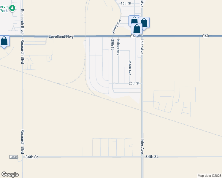 map of restaurants, bars, coffee shops, grocery stores, and more near 2028 Kelsey in Lubbock