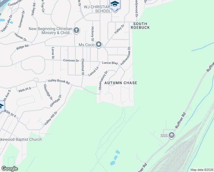 map of restaurants, bars, coffee shops, grocery stores, and more near 316 Yellowstone Drive in Birmingham