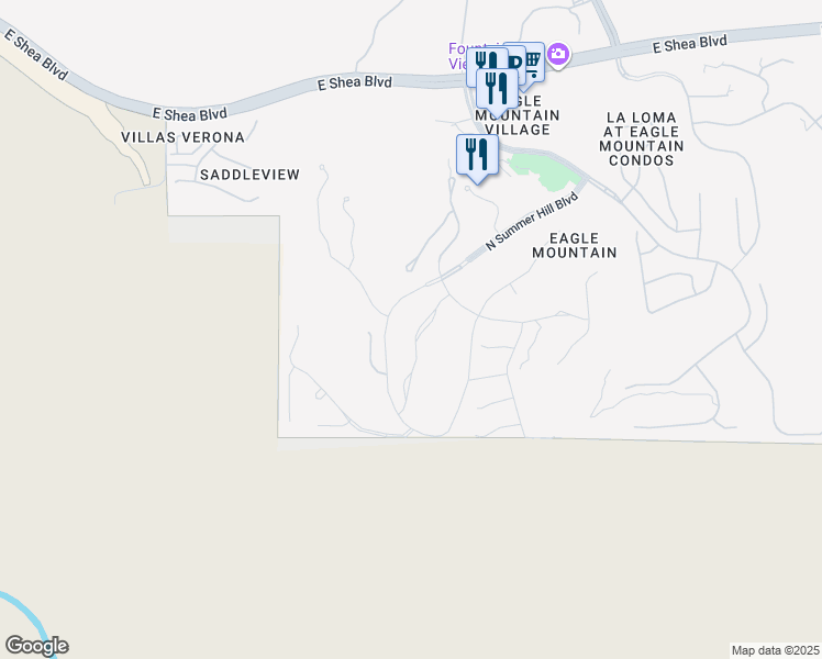 map of restaurants, bars, coffee shops, grocery stores, and more near 9244 Broken Bow in Fountain Hills