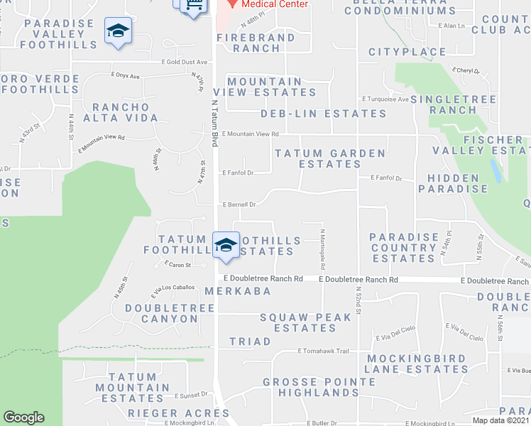 map of restaurants, bars, coffee shops, grocery stores, and more near 9116 North Foothills Manor Drive in Paradise Valley