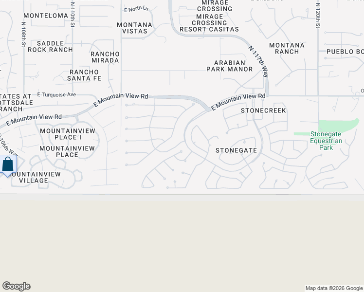 map of restaurants, bars, coffee shops, grocery stores, and more near 9372 North 114th Street in Scottsdale