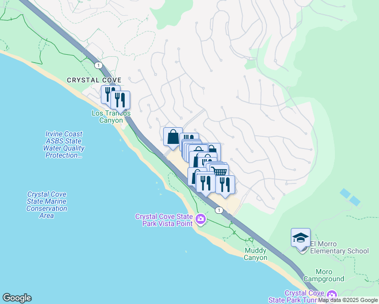 map of restaurants, bars, coffee shops, grocery stores, and more near 18 Sidra Cove in Newport Beach