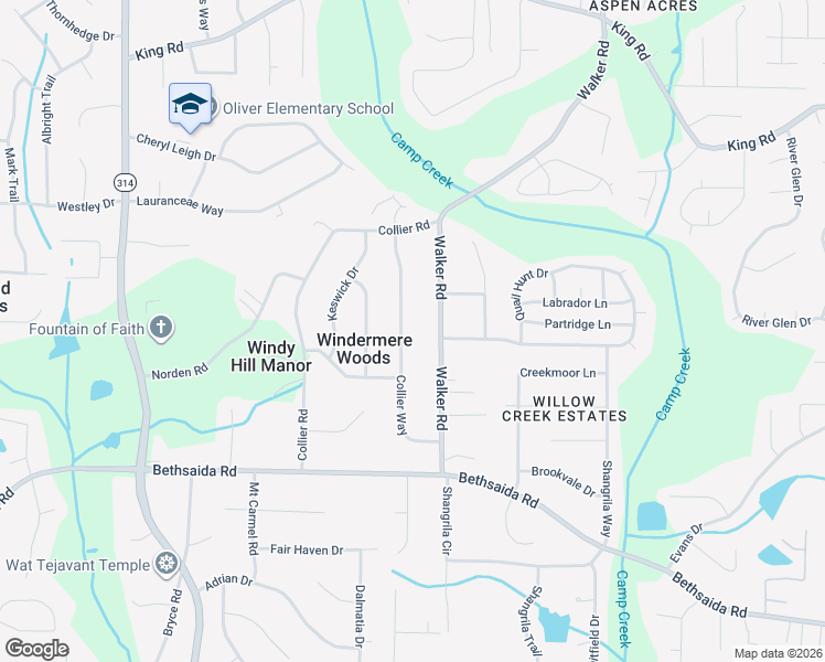 map of restaurants, bars, coffee shops, grocery stores, and more near 6722 Collier Way in Riverdale