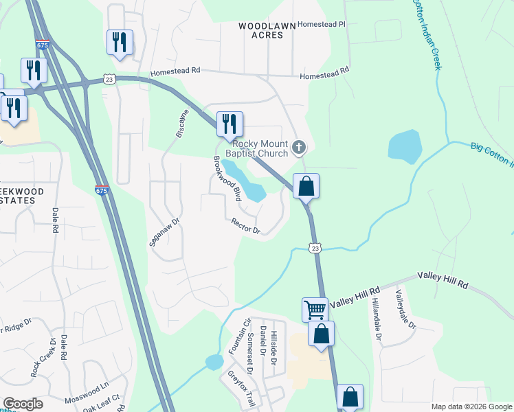 map of restaurants, bars, coffee shops, grocery stores, and more near 6697 Teresa Lane in Rex