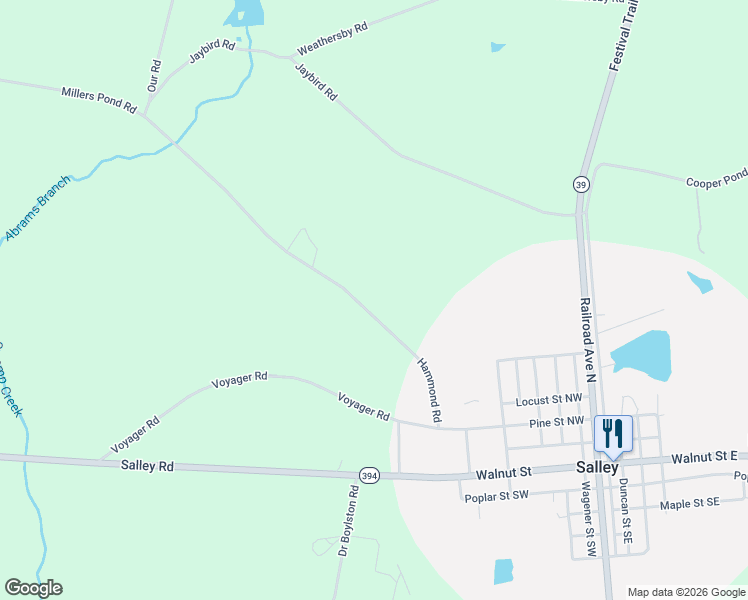 map of restaurants, bars, coffee shops, grocery stores, and more near 278-372 Millers Pond Road in Salley
