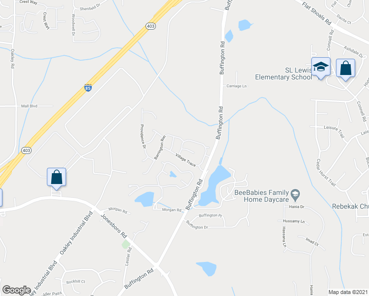 map of restaurants, bars, coffee shops, grocery stores, and more near 5501 Village Trace in Union City