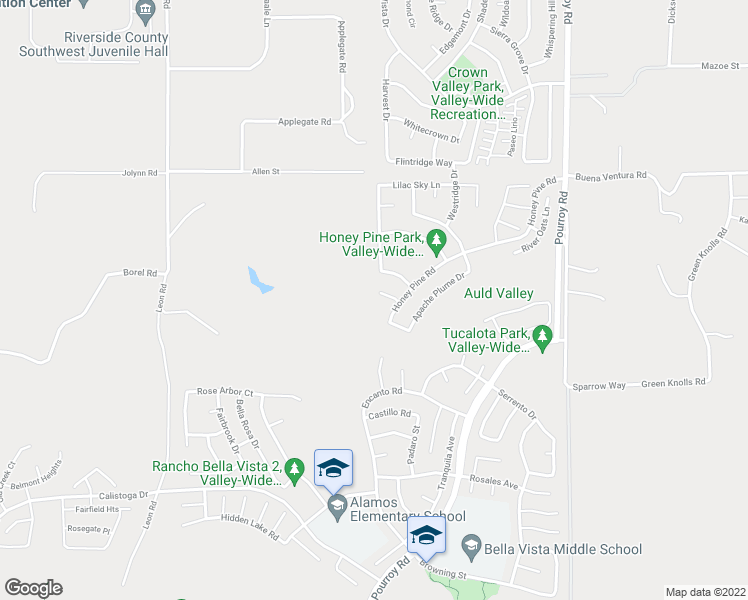 map of restaurants, bars, coffee shops, grocery stores, and more near 31533 Tuberose Road in Murrieta