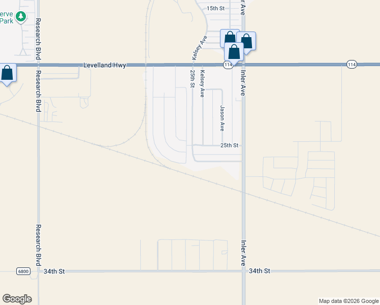 map of restaurants, bars, coffee shops, grocery stores, and more near 2028 Kelsey in Lubbock