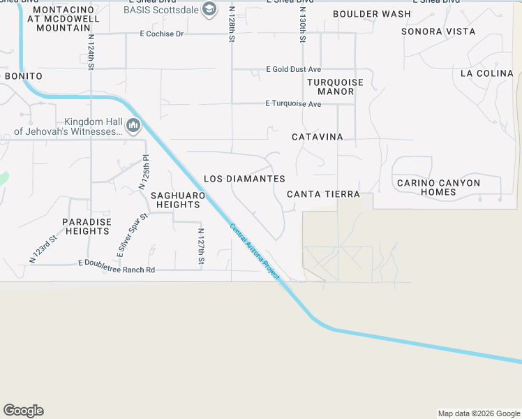 map of restaurants, bars, coffee shops, grocery stores, and more near 9369 North 128th Way in Scottsdale