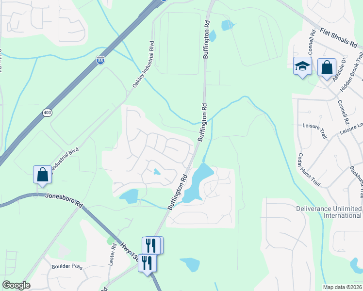 map of restaurants, bars, coffee shops, grocery stores, and more near 5515 Village Trace in Union City