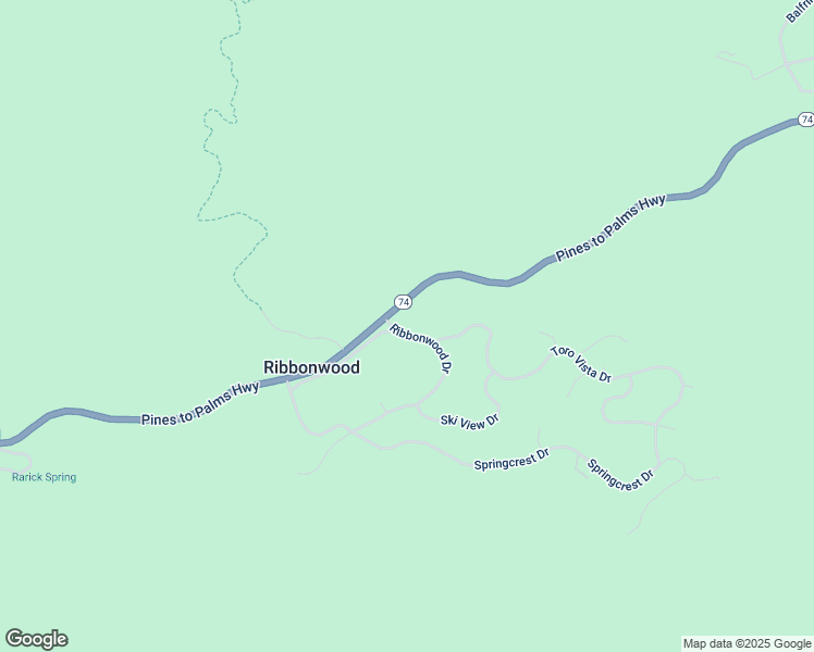map of restaurants, bars, coffee shops, grocery stores, and more near Ribbonwood Drive in Riverside County