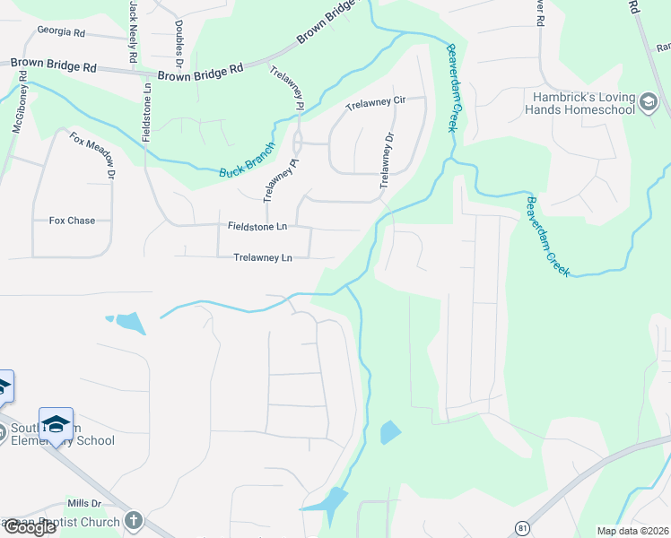 map of restaurants, bars, coffee shops, grocery stores, and more near 280 Trelawney Lane in Covington