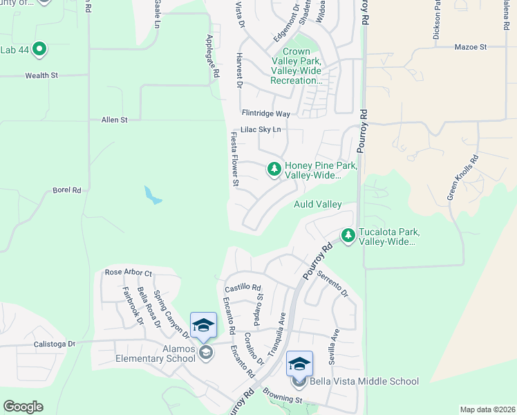 map of restaurants, bars, coffee shops, grocery stores, and more near 37976 Honey Pine Road in Murrieta