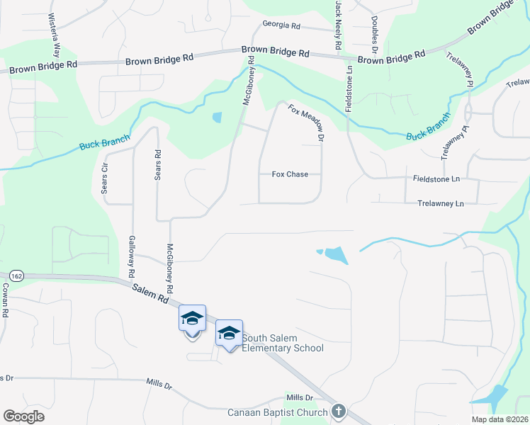 map of restaurants, bars, coffee shops, grocery stores, and more near 190 Fox Meadow Drive in Covington