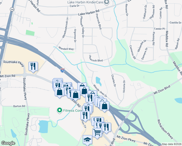 map of restaurants, bars, coffee shops, grocery stores, and more near 6704 Wendy Jean Drive in Morrow
