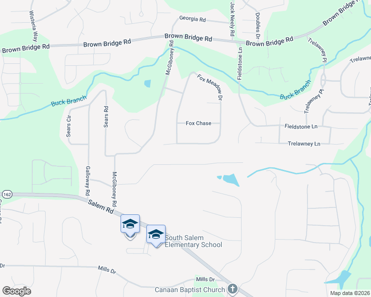map of restaurants, bars, coffee shops, grocery stores, and more near 190 Fox Meadow Drive in Covington