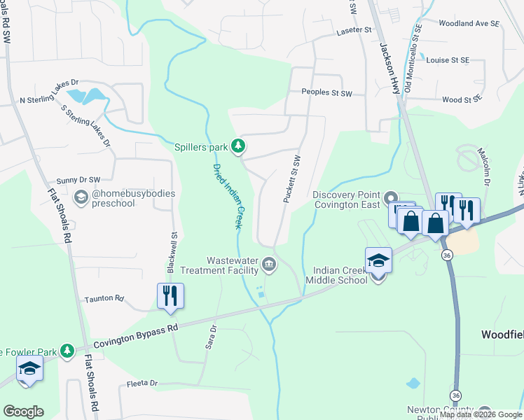 map of restaurants, bars, coffee shops, grocery stores, and more near 9191 Jefferson Village Drive Southwest in Covington