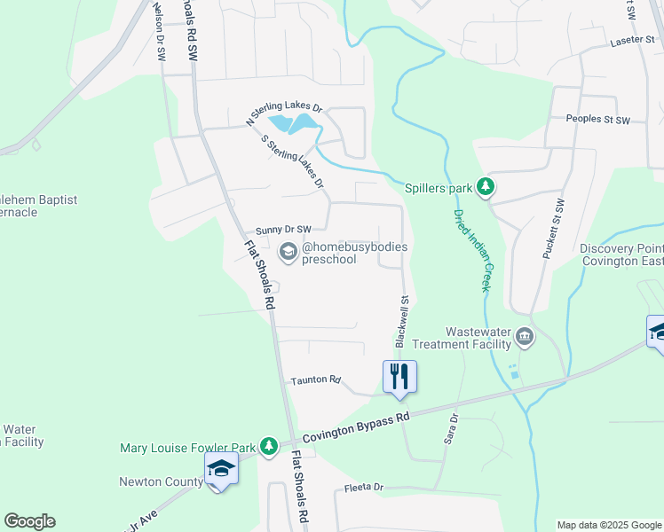 map of restaurants, bars, coffee shops, grocery stores, and more near 10178 Allen Drive Southwest in Covington