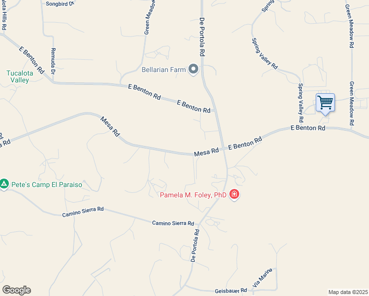 map of restaurants, bars, coffee shops, grocery stores, and more near 36875 Mesa Road in Temecula