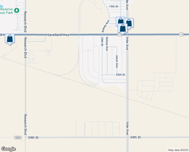 map of restaurants, bars, coffee shops, grocery stores, and more near 2022-2028 Kelsey in Lubbock