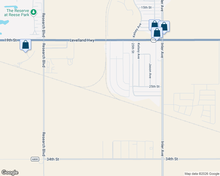map of restaurants, bars, coffee shops, grocery stores, and more near 2022-2028 Kelsey in Lubbock