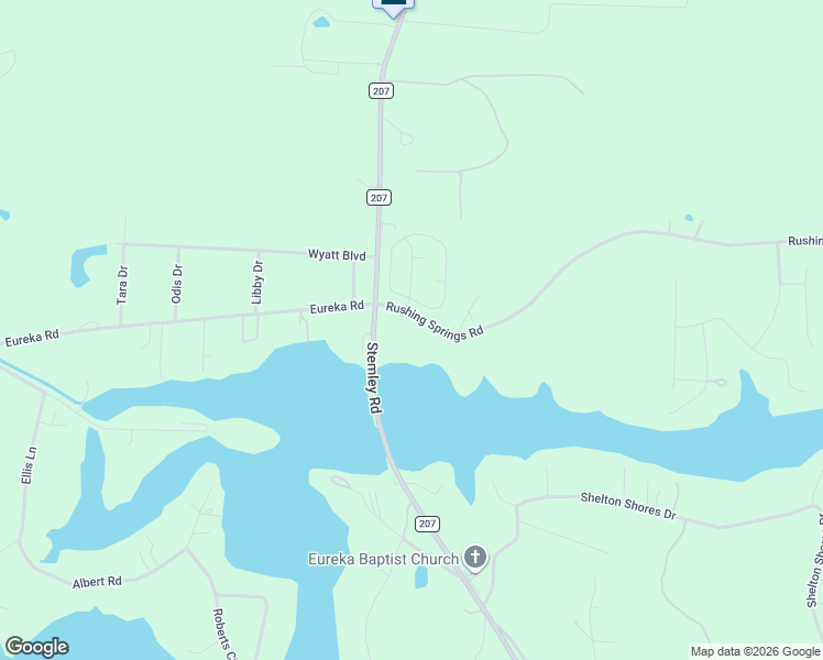 map of restaurants, bars, coffee shops, grocery stores, and more near 2705 Rushing Springs Road in Lincoln