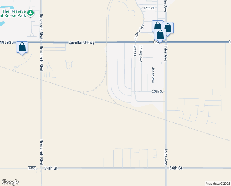 map of restaurants, bars, coffee shops, grocery stores, and more near 2022-2028 Kelsey in Lubbock