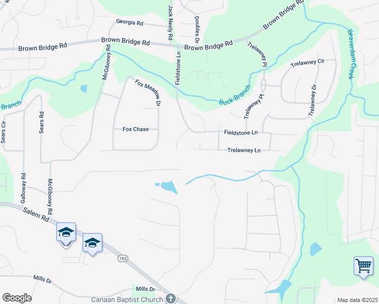 map of restaurants, bars, coffee shops, grocery stores, and more near 10 Trelawney Lane in Covington