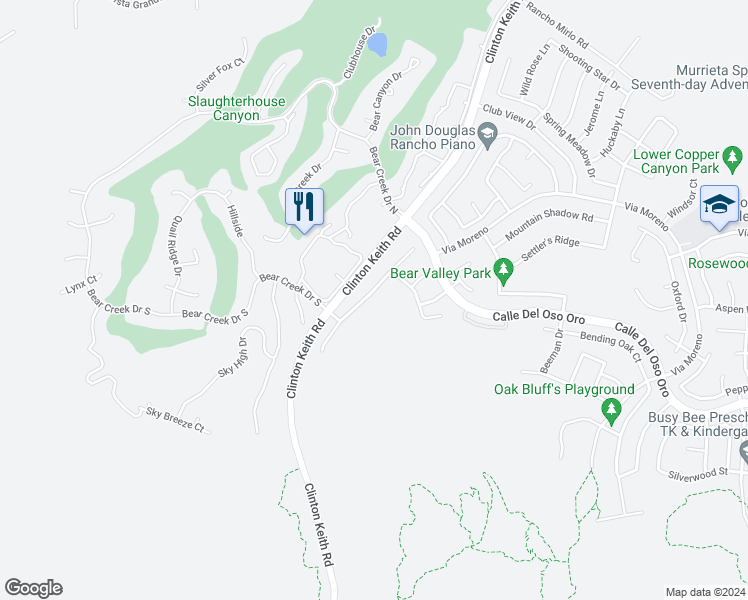 map of restaurants, bars, coffee shops, grocery stores, and more near 22862 Montanya Place in Murrieta