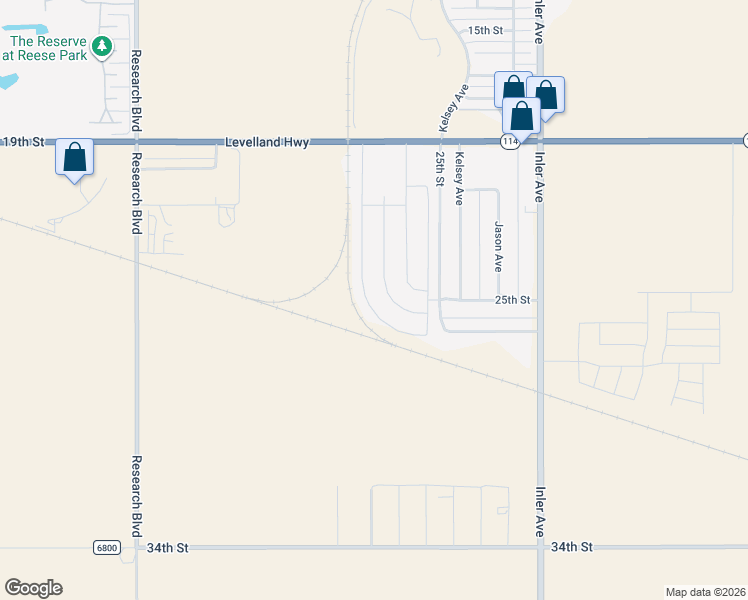 map of restaurants, bars, coffee shops, grocery stores, and more near 2022-2028 Kelsey in Lubbock
