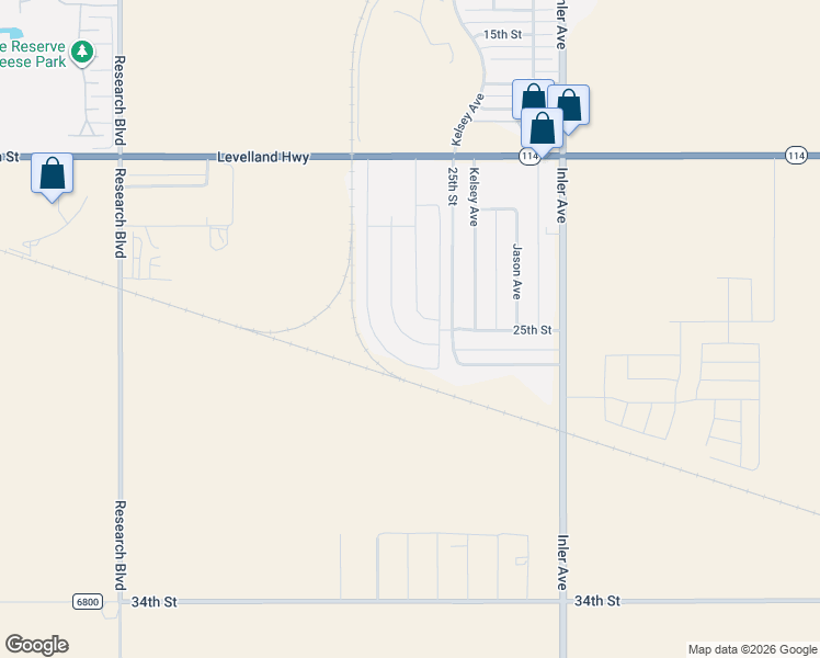 map of restaurants, bars, coffee shops, grocery stores, and more near 2022-2028 Kelsey in Lubbock