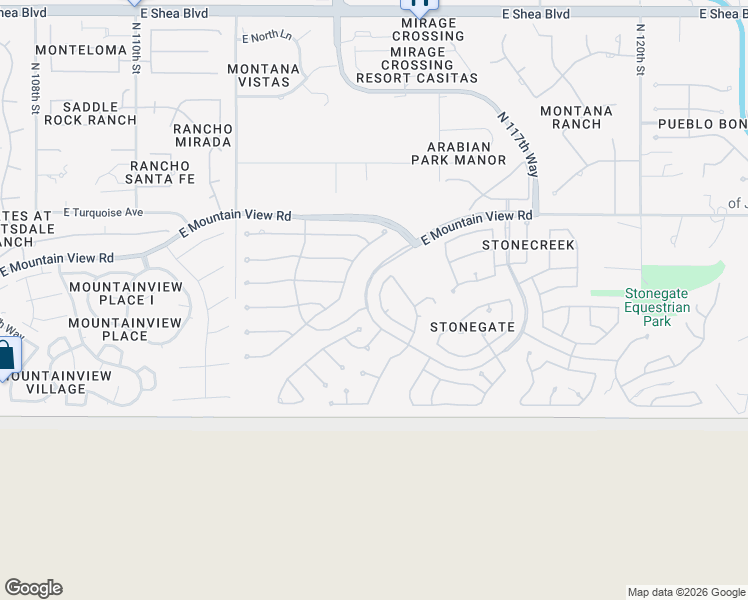 map of restaurants, bars, coffee shops, grocery stores, and more near 9372 North 114th Street in Scottsdale