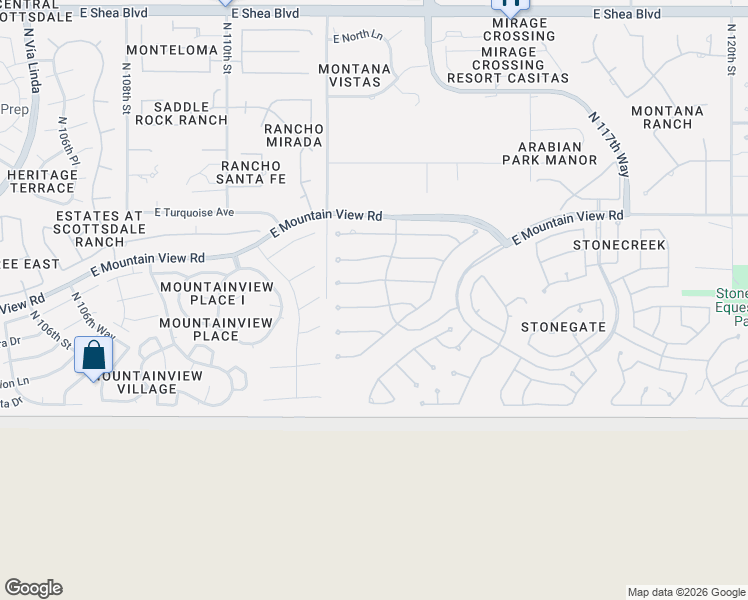 map of restaurants, bars, coffee shops, grocery stores, and more near 11281 East Del Timbre Drive in Scottsdale