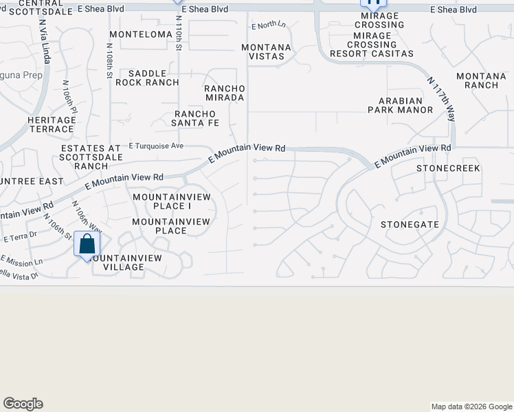 map of restaurants, bars, coffee shops, grocery stores, and more near 11233 East Del Timbre Drive in Scottsdale